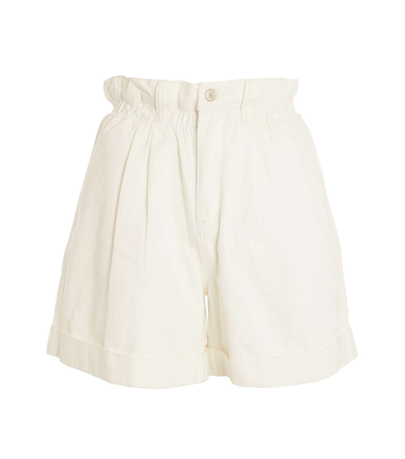 QUIZ White Twill High Waist Shorts Image 4