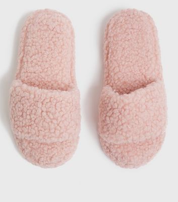 childrens fluffy slider slippers