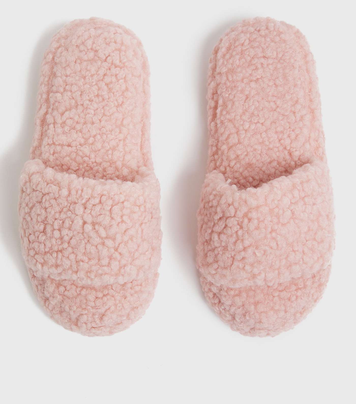 Girls Pink Teddy Slider Slippers