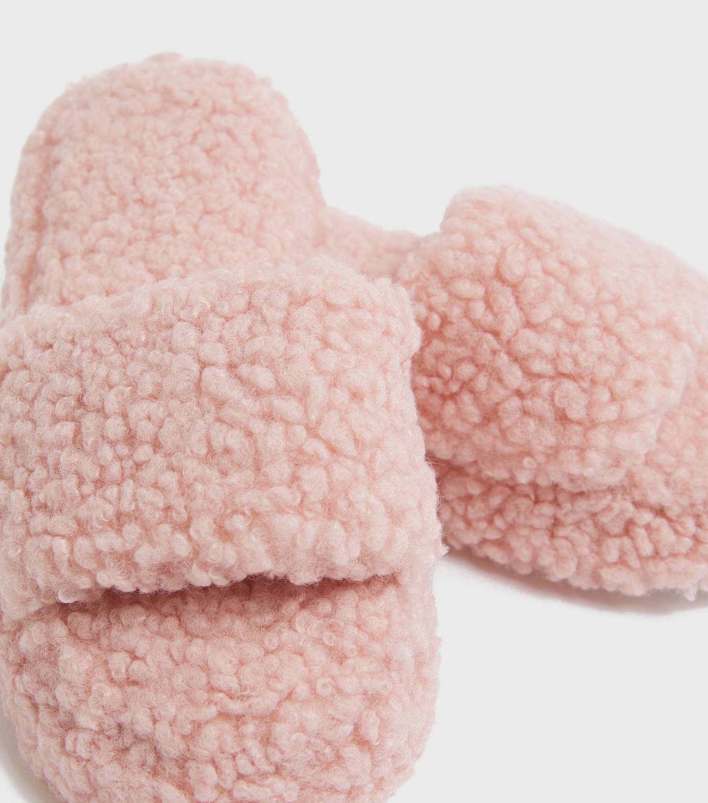 Girls Pink Teddy Slider Slippers Image 3