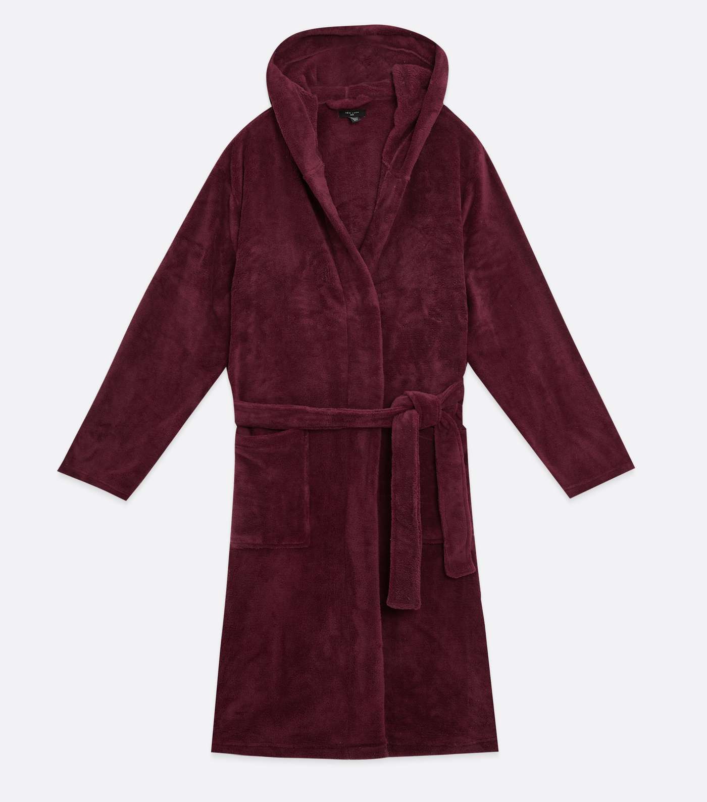 Burgundy Faux Fur Hooded Dressing Gown Image 5