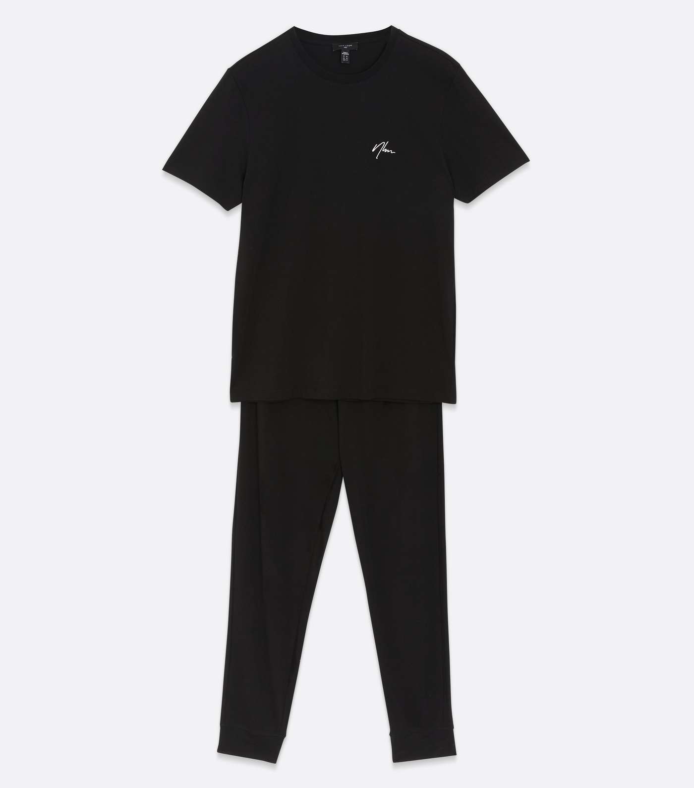 Black NLM Embroidered T-Shirt and Jogger Lounge Set Image 5