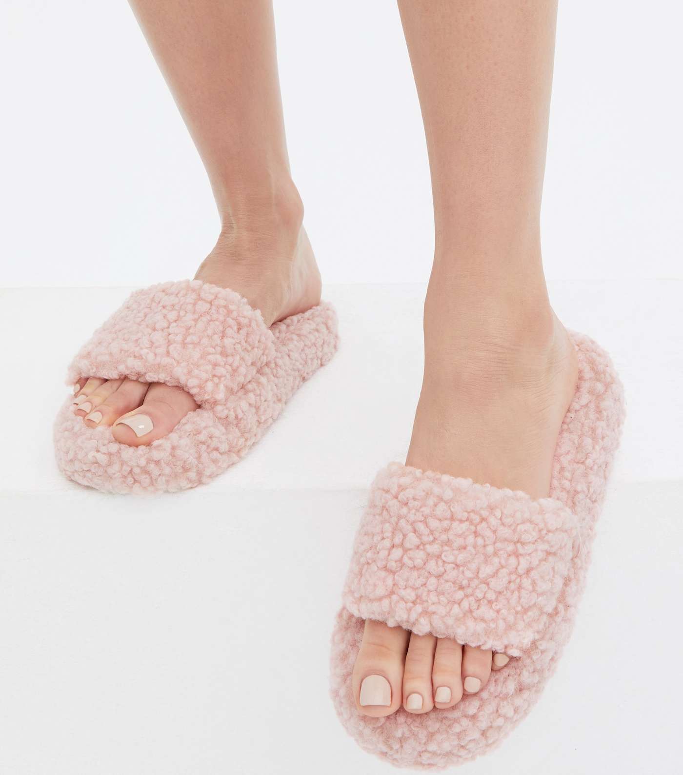 Pink Teddy Chunky Slider Slippers