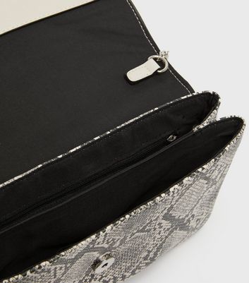 new look grey clutch bag