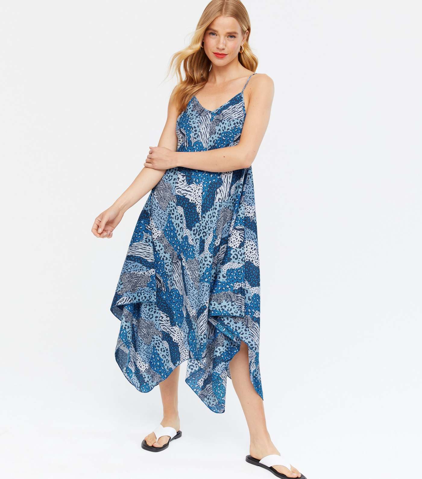 Blue Vanilla Blue Mixed Animal Print Midi Dress