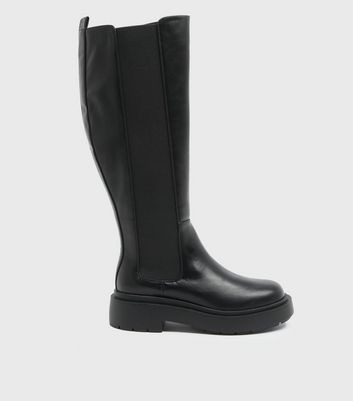 chunky chelsea boots knee high