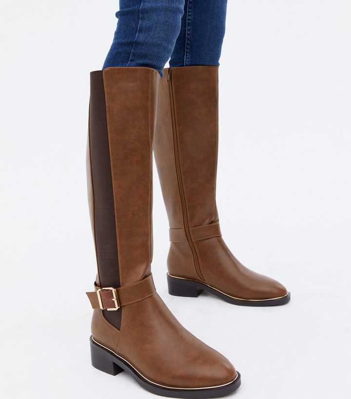 new look knee high boots wide fit