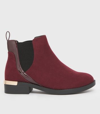 Burgundy ankle 2024 boots new look