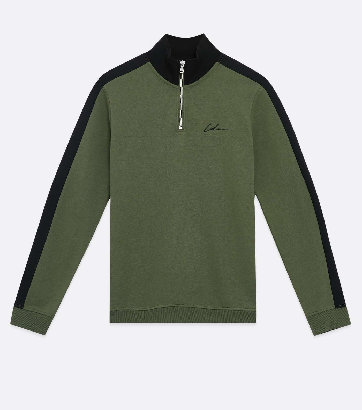 Boys Dark Green Colour Block LDN Embroidered Sweatshirt Image 5
