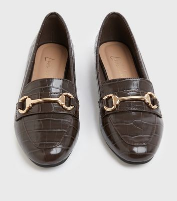 brown croc loafers womens