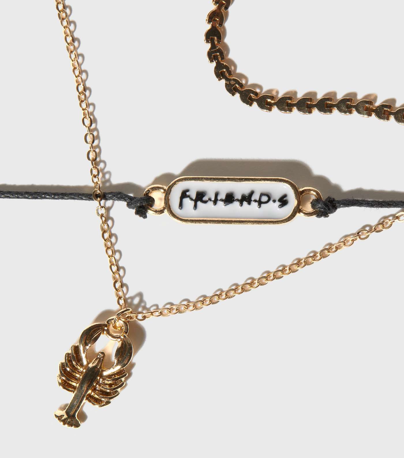 Girls 5 Pack Gold Friends Pendant Bracelets Image 2