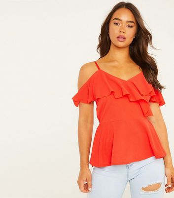 Cold shoulder 2025 peplum top