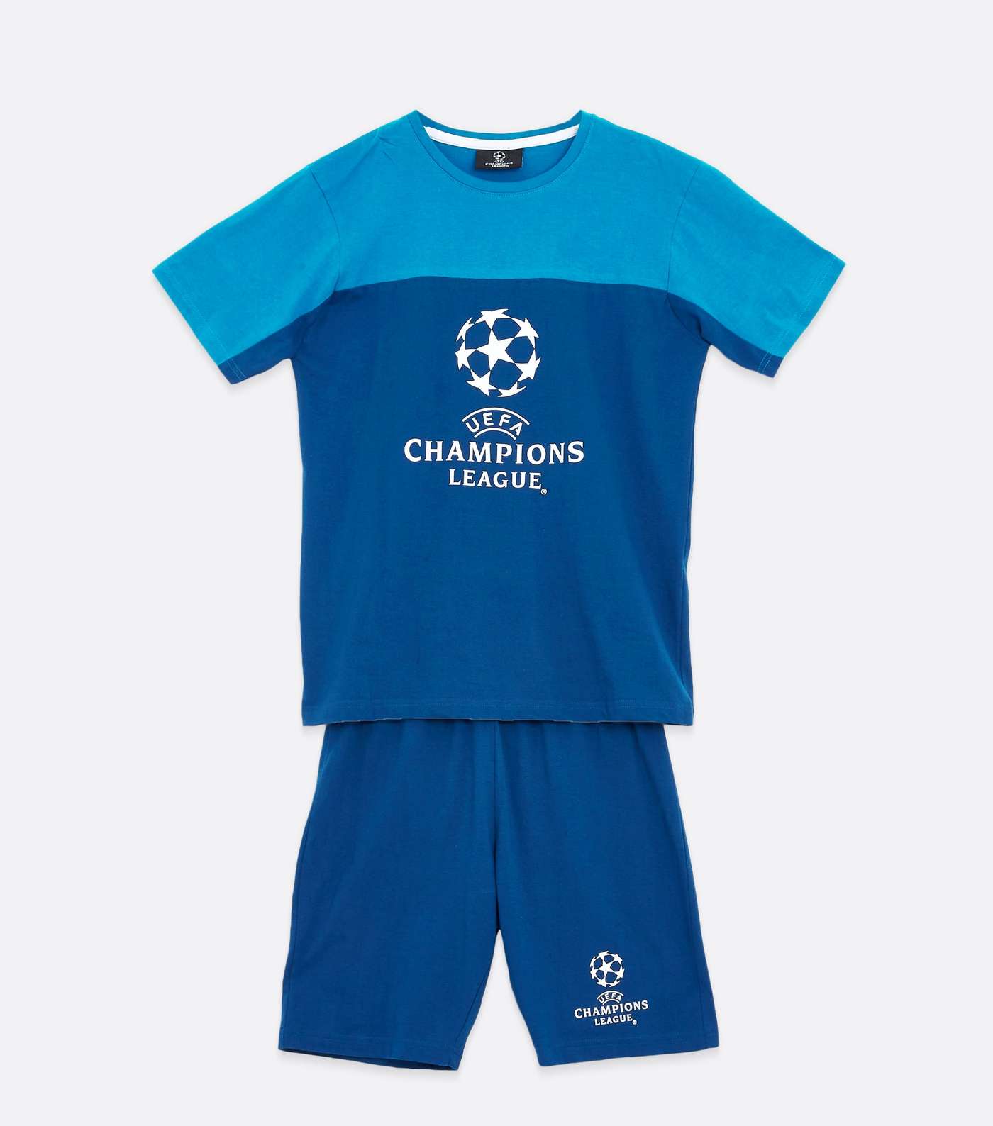 Boys Navy Champions League Logo Short Pyjama Set Image 5