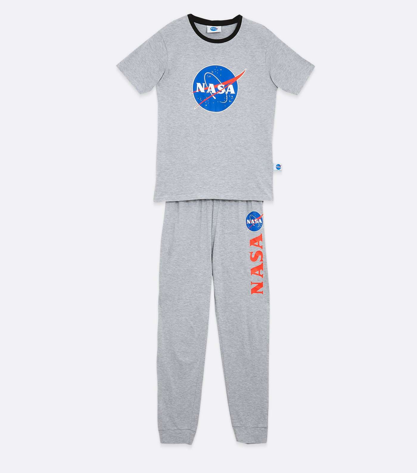 Boys Grey Marl NASA Logo T-Shirt and Jogger Pyjama Set Image 5