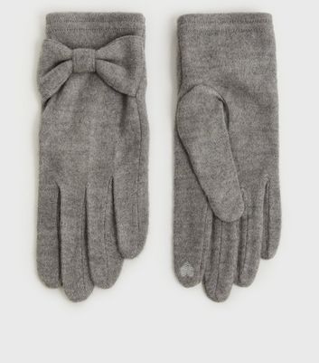 womens grey wool gloves