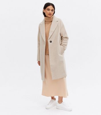 Cream Cocoon Long Coat | New Look