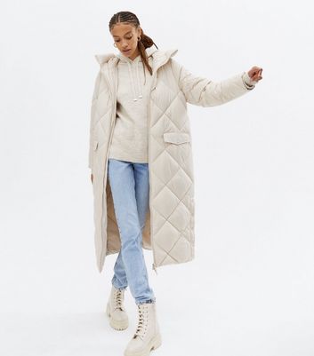 quilted coat beige