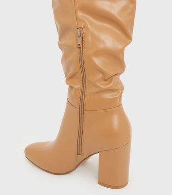 knee boots block heel