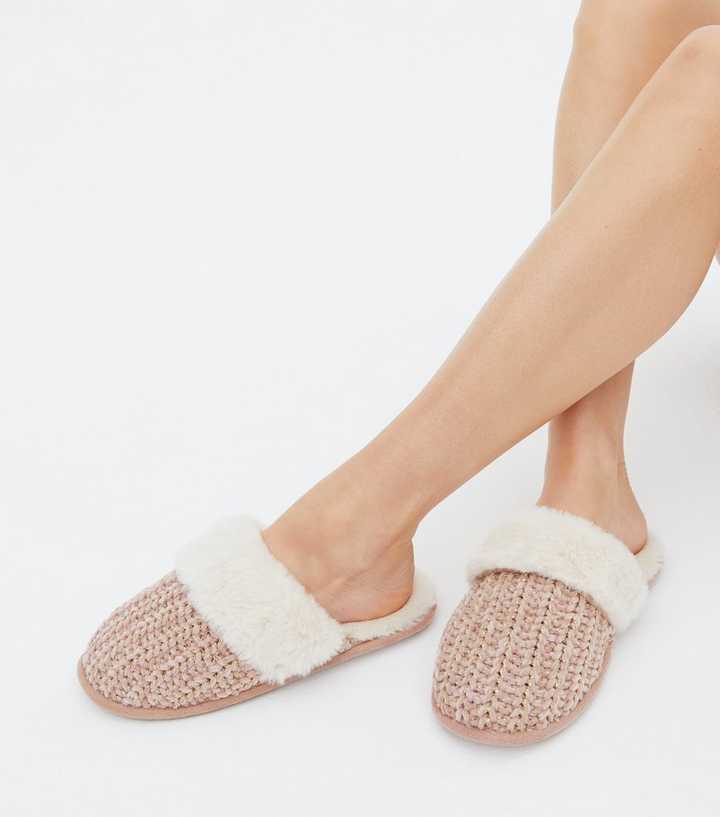 New Look Faux Fur Slip on Mule Slippers