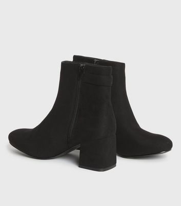 womens wide black ankle boots