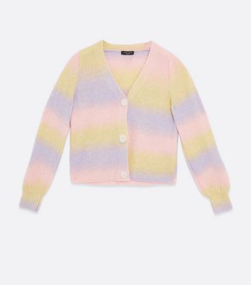 Petite Multicoloured Rainbow Stripe Cardigan New Look