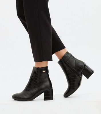 black ankle boots women wide fit