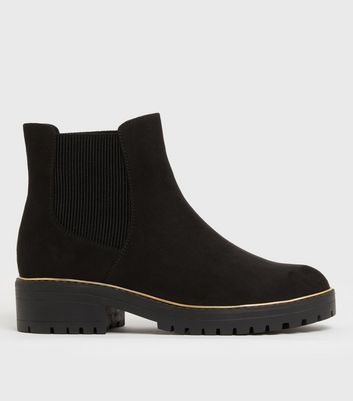 black suede wide fit chelsea boots