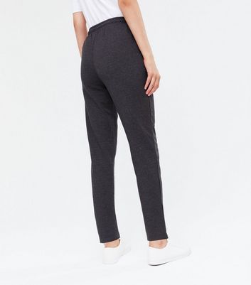 Dark Grey Ponte Pintuck Trousers | New Look