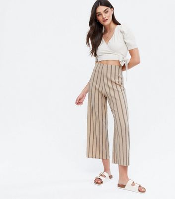 striped cropped trousers