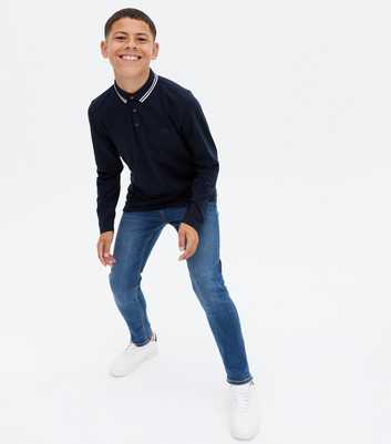 Boys Blue Mid Wash Skinny Jeans