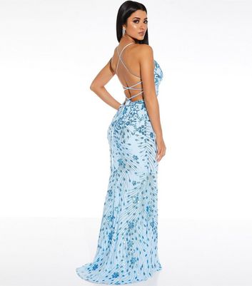 Light blue outlet sequin maxi dress