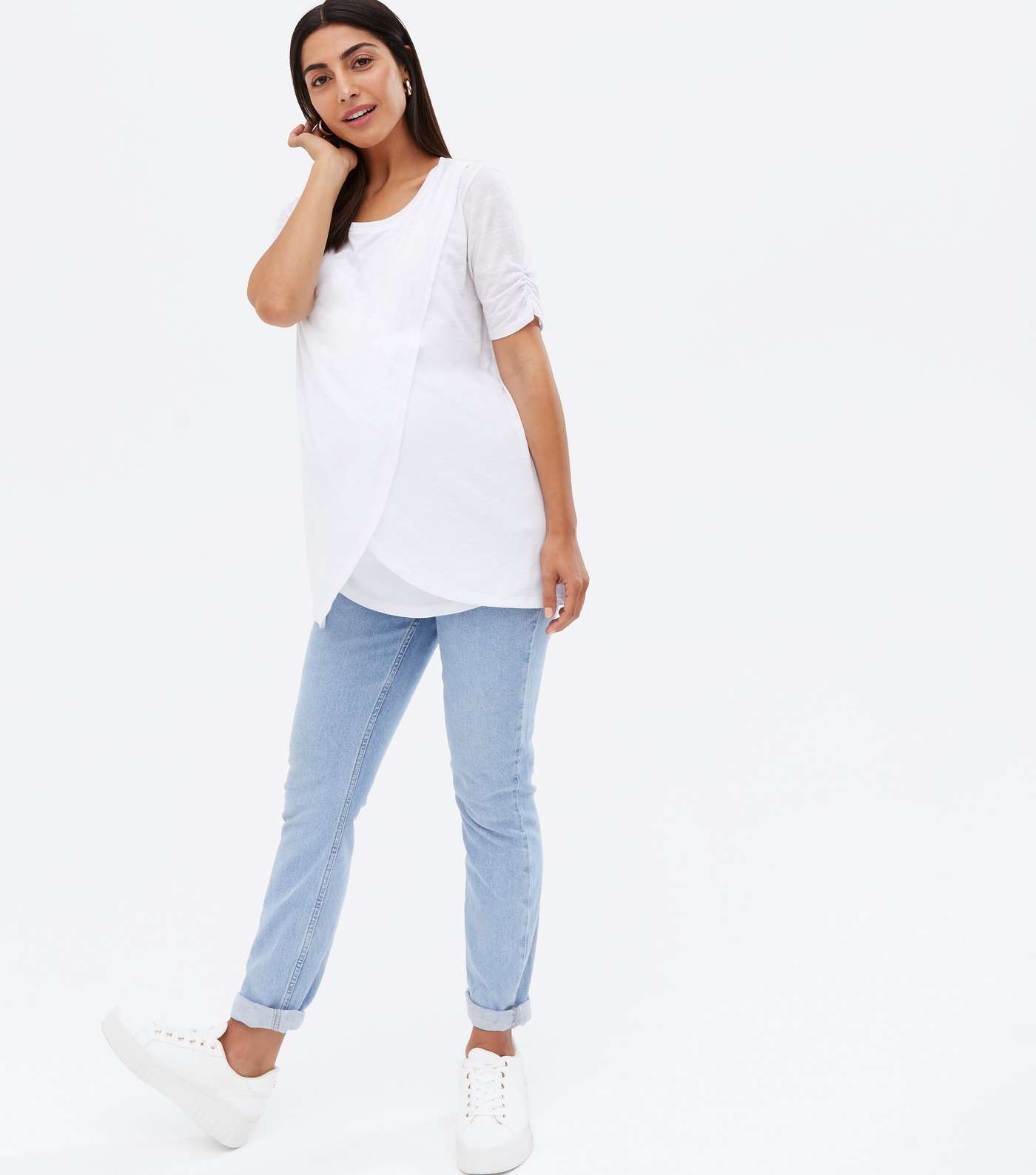 Maternity White Nursing T-Shirt Image 2