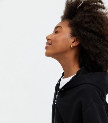 Teenager Bekleidung für Mädchen Girls Black Zip Hoodie