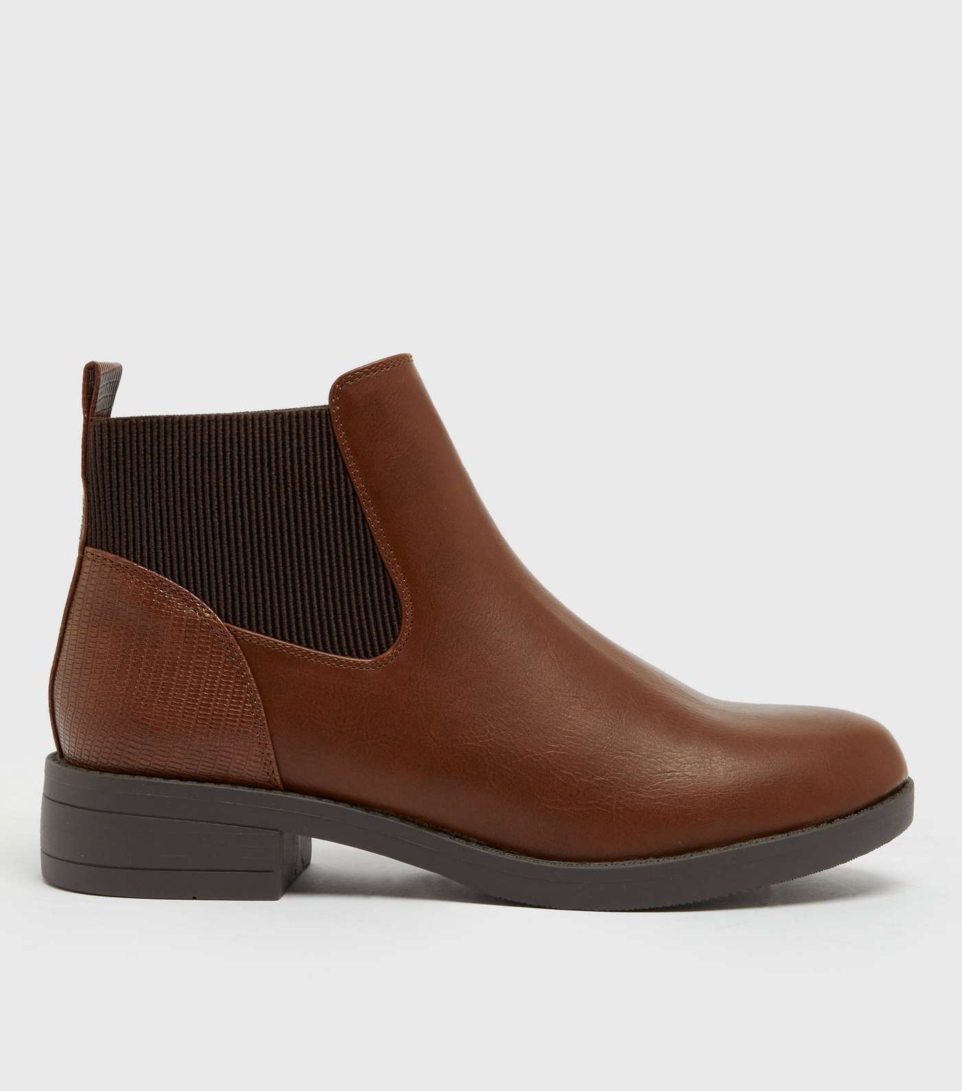 Girls Tan Round Toe Chelsea Boots