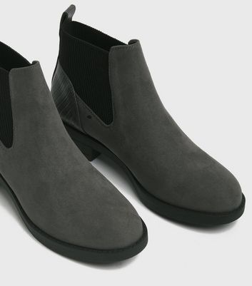 Click to view product details and reviews for Girls Grey Suedette Elasticated Chelsea Boots New Look Vegan.