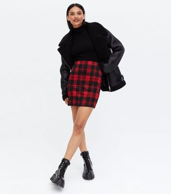 Red check clearance skirt