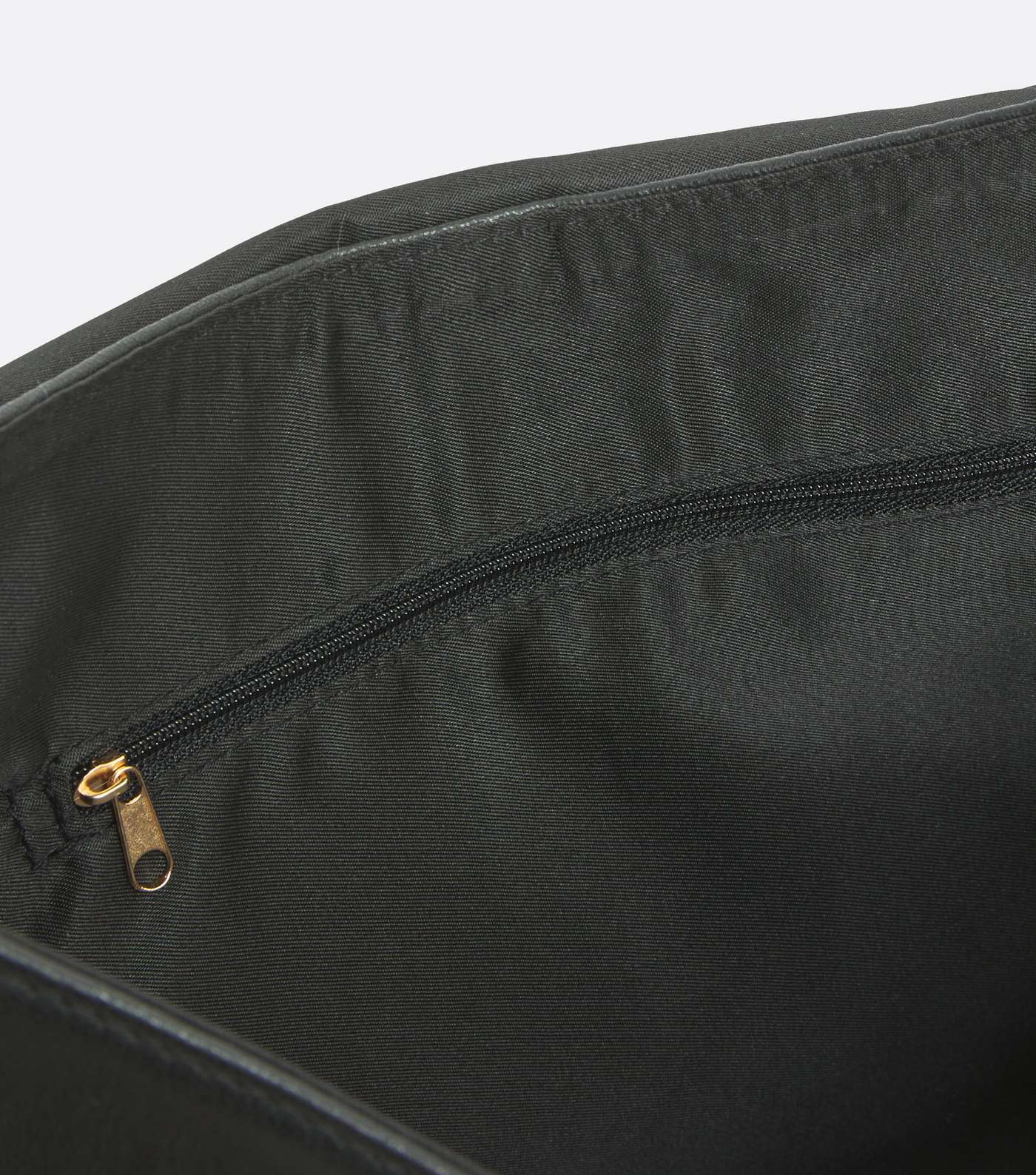 Black Leather-Look Ring Shoulder Bag Image 4