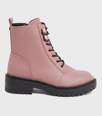 pink leather boots