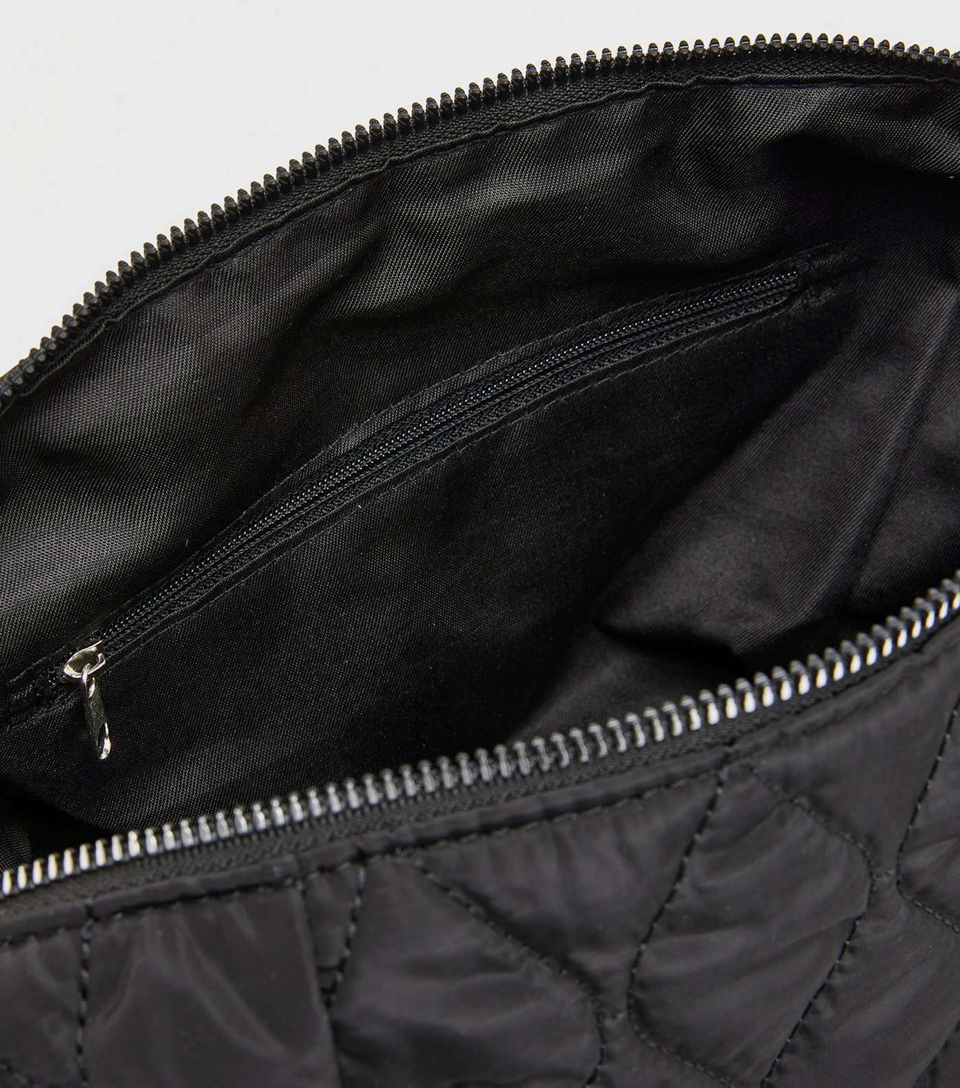 Black Quilted Zip Cross Body Bag Image 4