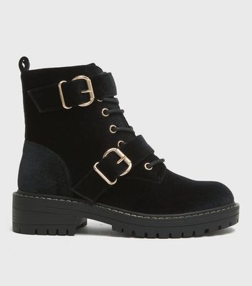 double buckle ankle boots