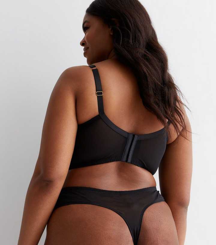 Curves Black Scallop Lace Thong