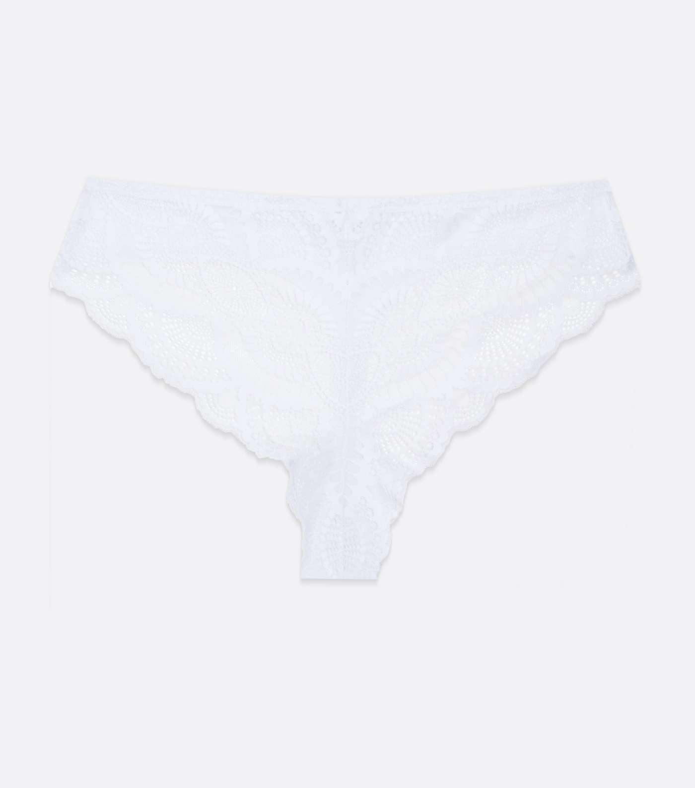 Curves White Scallop Lace Thong Image 3