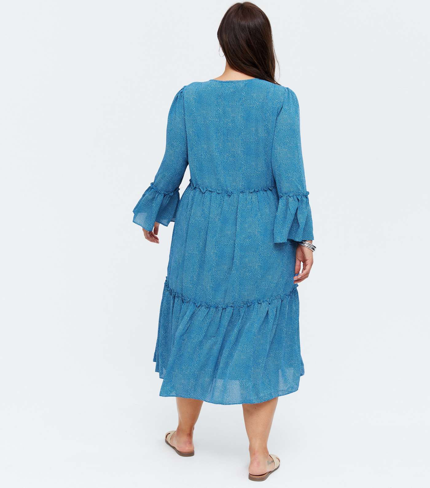 Yumi Curves Blue Spot Tiered Dress Image 4