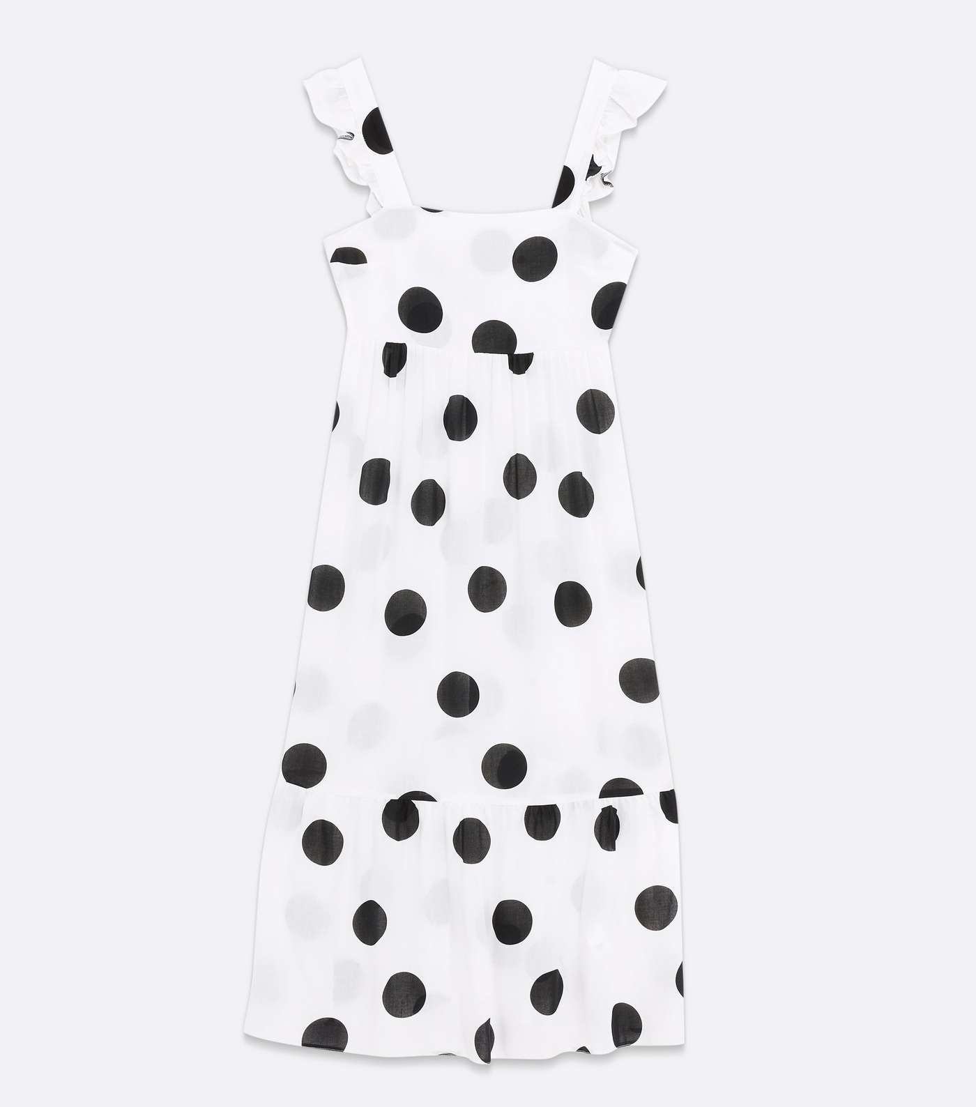 Black Spot Strappy Tiered Midi Dress Image 5