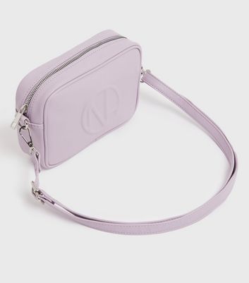 Lilac Leather Look Embossed Cross Body Bag New Look