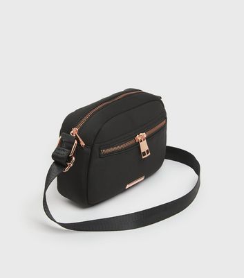 Black Leather Double Zip Cross Body Bag – Alice's Wonders UK