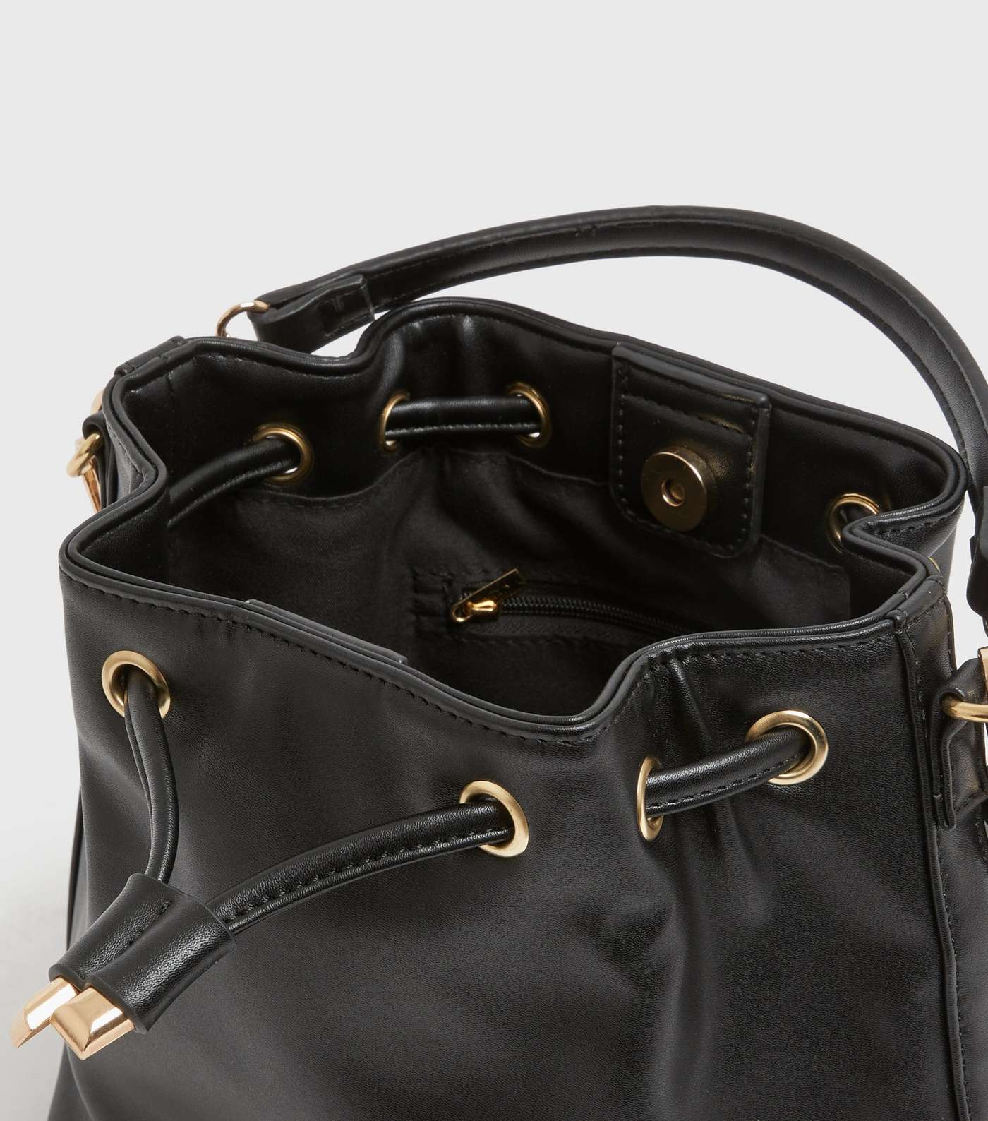 Black Leather-Look Logo Duffle Bag Image 4