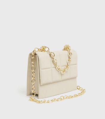 Chloé Blue, Neutrals Leather Chain Shoulder Bag