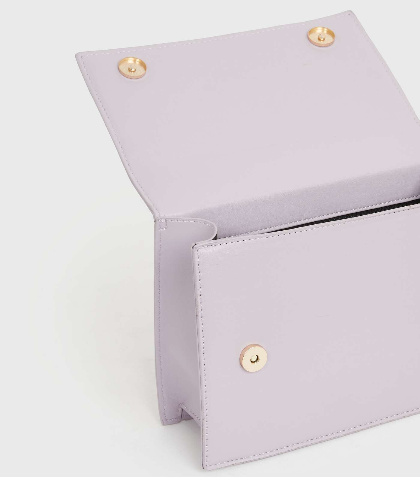 Lilac Quilted Leather-Look Chain Shoulder Bag Image 4