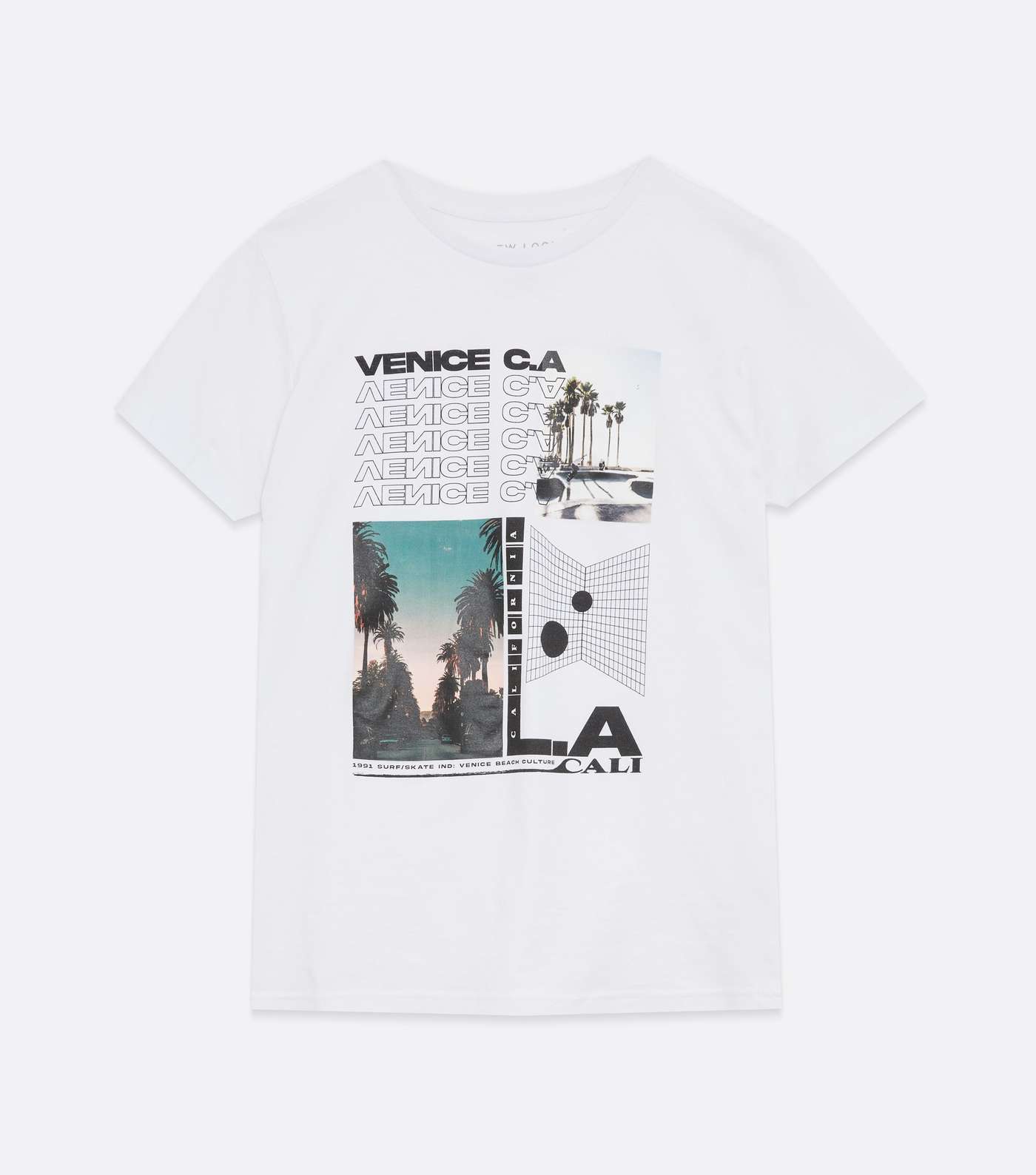 Boys White Venice California Logo T-Shirt Image 5